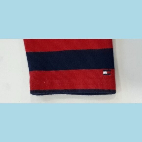 Tommy Hilfiger Striped Sweater Side Zipper Red Navy Preppy Womens Size Medium - Picture 9 of 11